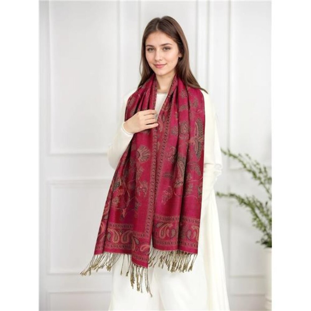 Reversible Pashmina Rave Scarf, Shawls Wraps Hot Pink - Picture 2 of 4